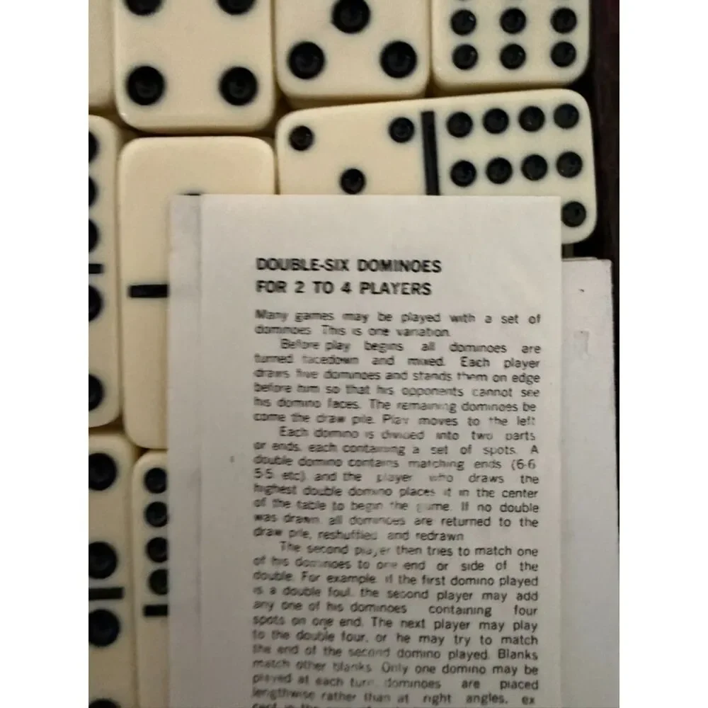 Vintage set of 91 professional double twelve dominoes in crocodile case